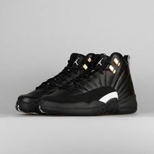 Jordan Retro 12 Black White And Gold Pin On Roks Kicks