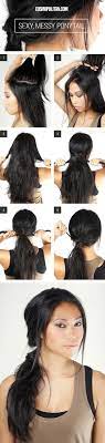 The trick with long hair is fitting all your hair inside a messy bun while keeping it from flopping around on top of your head. 50 Pretty Easy Messy Ponytail Hairstyles You Can Try Hairstyles Weekly