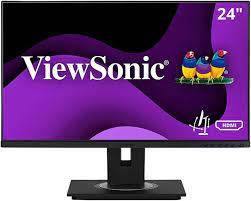 ViewSonic VG2448A 24 Inch IPS 1080p Ergonomic Monitor with Ultra-Thin  Bezels, HDMI, DisplayPort, USB, VGA, and 40 Degree Tilt for Home and Office