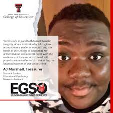 Hello, TTU EGSO community! # Without further ado, I present your 2024-2025  Leadership Team! Halkano Hargura, President Staci Tharp, Vice President  Rebecca Engle, Secretary AJ Marshal, Treasurer Wenndy Pray,  Technology/Social Media