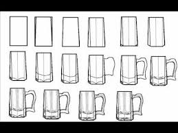 Draw a diagonal, wavy line below the horizon line. How To Draw A Beer Mug Glass Step By Step Drawing Tutorial Youtube