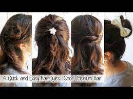 4 Quick Easy Hairstyles For Short Medium Hair L Cute Hairstyles For Sc Easy Hairstyles Easy Formal Hairstyles Short Hair Styles Easy