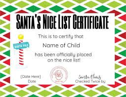 This is a cute printable to let your children know they are on santa's nice list. Free Santa Nice List Certificate Editable And Printable
