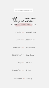 Share Your This Or That Reader Preferences With This Bookish Ig Template Be Sure To Also Click Throug In 2020 Book Instagram Instagram Story Template Story Template