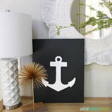 Choose a color scheme, like grey and white, for if you want wall ideas that look professional, consider painting a canvas in a contemporary design. Diy Anchor Art Easy Fun Project Life On Virginia Street