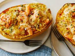 Spaghetti Squash Scampi Boats Recipe Food Network Recipes Recipes Spaghetti Squash