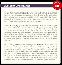 Professional Student Biography Sample Writing A Bio