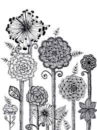 Black and white flower abstract line doodle in zentangle style vector seamless pattern. Flower Zentangle Images Novocom Top