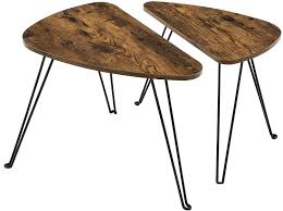 Amazon black coffee table set. Vasagle Coffee Table Set Of 2 Side Tables For Living Or Dining Room Bedroom Industrial Design Vintage Brown Black Lnt012b01 Amazon De Kuche Haushalt