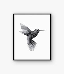 Black And White Printable Bird Pictures Minimalist Print Geometric Humming Bird Wall Art Printable Etsy Bird Drawings Bird Wall Art Humming Bird Art
