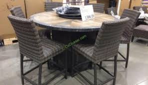 Saw this 7 piece fire table and thought it was well designed with a lazy susan turn table as a cover for the fire table. Agio 7pc High Dining Set With Fire Table Costcochaser