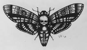Skull with a moth on mouth. A Ghost Inspired Death S Head Hawkmoth I Did Last Year Ghostbc
