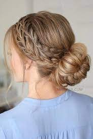Waterfall French Braid Low Bun Missy Sue Dutchbraid Messy Bun With Braid French Braid Hairstyles Braided Hairdo