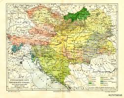 Constitutional monarchic union from 1867 to october 1918. Ethnographic Map Of Austria Hungary From Meyers Lexikon 1896 13 288 289 Foto Poster Wandbilder Bei Europosters