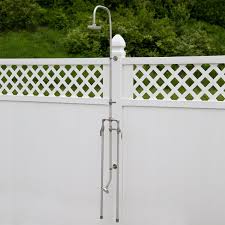Deluxe Outdoor Shower Mixer With Foot Shower Outdoor Shower Outdoor Shower Fixtures Outdoor Shower Kits