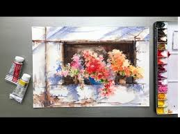 How to paint simple loose floral in watercolour, step by step tutorial for beginners! Window Door And Flower Youtube In 2021 Painting Watercolor Paintings Flower Painting