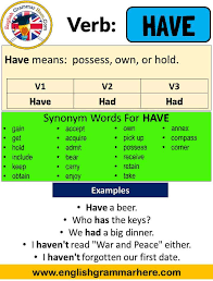 Have Past Simple Simple Past Tense Of Have Past Participle V1 V2 V3 Form Of Have Have Means Possess Own O In 2020 Simple Past Tense Learn English Words Past Tense