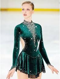 21grams Figure Skating Dress Women S Girls Ice Skating Dress Black Green Spandex High Elasti Figure Skating Dresses Figure Skating Outfits Ice Skating Dresses