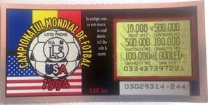 Il a cr�� en d�cembre 1992 et mis en service en ao�t 1993. Lotterijkaart Campionatul Mondial De Fotbal Usa Ra Loto Prono Roemeenje Loto Prono Col Ro Lp 003 2
