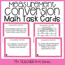 4th Grade Measurement Conversion Task Cards Measurement Conversion Center Game