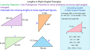 The figure shows two right triangles that are each missing one side's measure. Pythagoras Theorem And Right Angled Triangles Mr Mathematics Com