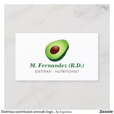 Dietitian Nutritionist Avocado Logo Business Card Business Card Logo Professional Business Cards Templates Business Cards