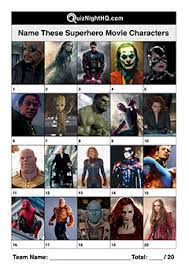 A lot of individuals admittedly had a hard t. Superhero Movie Characters 005 Quiznighthq