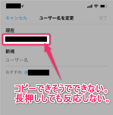 Iphone版twitterで自分のユーザー名 Xxxxx をコピーする方法