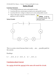 These characteristics may have a sharp minimum or maximum at particular frequencies. Fun 3 3 Series And Parallel Circuits Notes