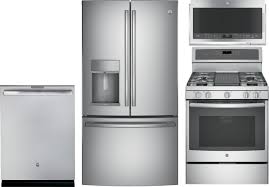 Ge appliances is your home for the best kitchen appliances, home products, parts and accessories, and support. Ge Profile 4 Piece Kitchen Package With Pgb911zejss Gas Range Pye22kskss Refrigerator Pdt845ssjss Dishwasher Pvm9005sjss Microwave