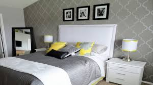 This is one of the rare examples where yellow is foundation and grey an accent, but is perfectly combined and decorated with vivid and charming pattern.the dark gray bed stands out perfectly in front of a pastel yellow backdrop with a pop art decorative pictures. Yellow And Gray Bedroom Wall Decor Youtube