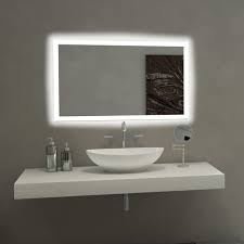 Bathroom mirrors, large or small, can add style, practicality & storage to your room. Paris Mirror Rectangle Bathroom Mirror With Led Backlights Walmart Com Walmart Com