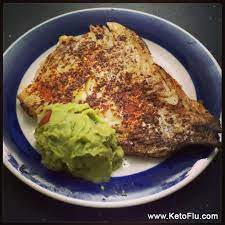 Once breaded, the fillets are simply air fried until crisp and golden. Ketoflu Com Easy Keto Diet Recipes Spicy Seasoned Haddock Fillets Topped With Guacamole Keto