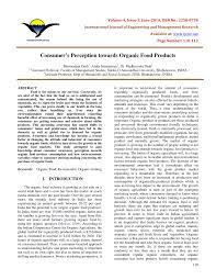 Pdf Consumer S Perception Towards Organic Food Products