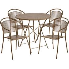 Panini 30 Inch Bistro Table Set With 4 Chairs Foldable Patio Table Set Bistro Table Set Patio Table Centerpiece