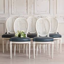 Delightful Set Of 8 French Vintage Cane Back Dining Chairs In Original Creamy White Painted Finish S Dining Chairs Farmhouse Style Chairs French Dining Chairs
