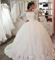 Princess Long Sleeves Ball Gown Wedding Dress Custom Made Plus Size Lace Bridal Dress Corset Back Wedding Dresses Ball Gown Wedding Dress Online Wedding Dress