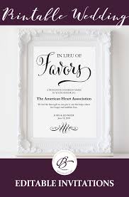 In Lieu Of Favors Sign Wedding Donation Sign Charity Donations Favor Table Signs Wedding Favor Sign Editable Pdf Template Mcs 107a Donation Wedding Favors Diy Wedding Favors Wedding Donations