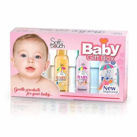 Baby Gift Box with Shampoo, Lotion, Powder, Soap