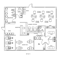 Salon Spa Design Cad Layout 1967 Square Foot