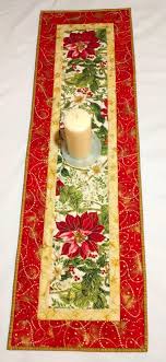 Christmas Table Runner Quilted Red Green And Cream With Gold Quilted Table Runners Christmas Holiday Table Runner Christmas Table Runner