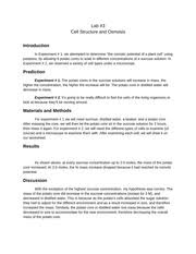 Check spelling or type a new query. Lab Report 3 Cell Structure And Osmosis Lab 3 Cell Structure And Osmosis Introduction In Experiment 1 We Attempted To Determine The Osmotic Potential Course Hero