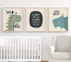 Dinosaur Decor Nursery Wall Art Nursery Prints Set Of 3 Dinosaur Prints Baby Boy Boys Decor Boys Nursery Art Wall Kids Dinosaur Wall Art Nursery Prints