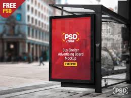 Bus Shelter Advertising Board Mockup Psd Psd Zone Outdoor Advertising Billboard Billboard Mockup Outdoor Advertising
