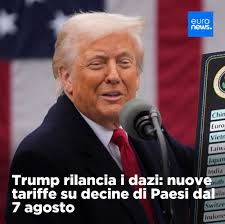 Tra sette giorni torneranno in vigore le tariffe annunciate ad aprile,  colpite Cina, Canada, India e Brasile. Invariato l'accordo con l'Ue,  esclusi solo i Paesi che hanno firmato intese separate. Previsto un