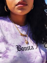 Lavender Tie Dye Bonita Long Sleeve Latina Fashion Trendy Necklaces Custom Jewelry Necklaces