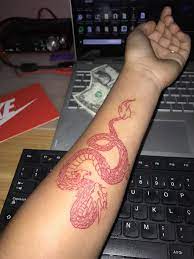 Red Dragon Tatoo Dragon Tattoo Arm Red Ink Tattoos Red Dragon Tattoo