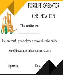 Take our free forklift operator certification test in training to earn your card with fci's online class. Certification Card Template Zomya