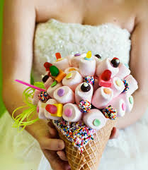 There are many websites which can show you how to make. Candy Bouquet Of Marshmallows And Candy In Cone Weddingbells