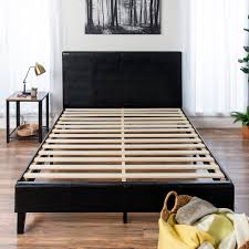 Extra 15% off sitewide for new customers. Best Choice Products Modern Queen Size Faux Leather Platform Bed Frame W Wooden Slats Headboard Footboard Black Walmart Com Walmart Com